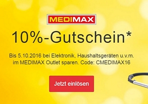 Ebay: 10 Prozent Rabatt bei Medimax