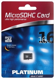 Platinum Micro SDHC Karte 16GB Speicherkarte Class 6