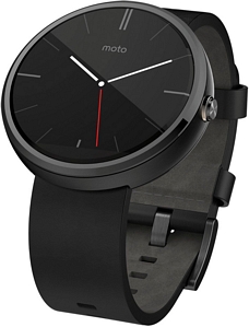 Motorola Moto 360 46 mm schwarz – Lederarmband schwarz