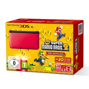 Nintendo 3DS XL rot inklusive New Super Mario Bros. 2