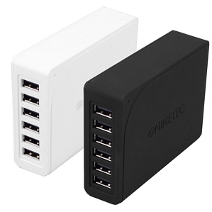 NINETEC 60W 6-Port Multi USB Universal Ladegerät