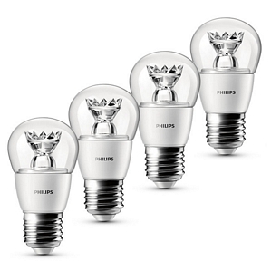 4er Pack Philips LED-Tropfenlampe 3W ersetzt 25Watt E27 2700 K Warmweiß 250lm A+