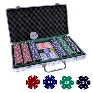 Pokerkoffer 300 Pokerchips Pokerset Poker Set Chips Alu Koffer Jetons + Zubehör