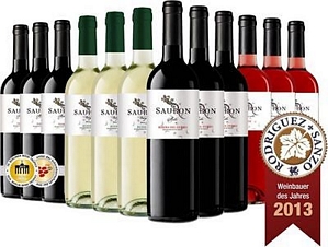 Sauron Probierpaket 12er, Rotwein, Weißwein, Roséwein, spanisch