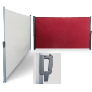 Seitenmarkise Sichtschutz Windschutz 300×180 cm Markise rot beige Trennwand