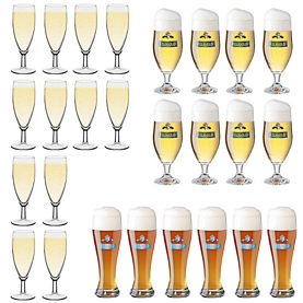 12x Sektglas Champagnerglas oder 8x Biertulpen Bierglas oder 6x Weizenbierglas