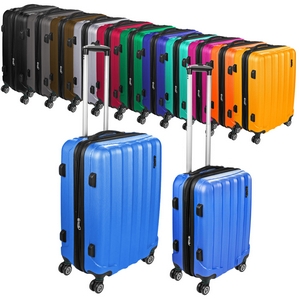 Shaik 2er-Set Reisekoffer und Handgepäck Koffer Hartschalen-Trolley 12 Farben