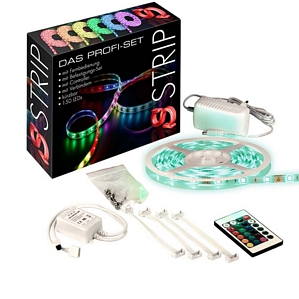 s’luce Profi LED Stripes 5m Komplettset / 150 SMD LEDS Strips / RGB Farbwechsel Lampe