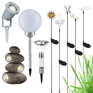 Ebay-WOW: Solarlampe Solarleuchte Gartenlampe Spießstrahler Kugellampe Thermometer