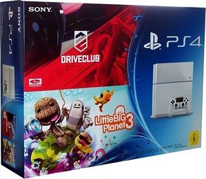 Sony Playstation 4 500GB weiß Driveclub + LittleBigPlanet 3