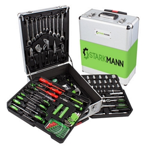 STARKMANN Greenline Werkzeug-Trolley Set mit ergonomischen Handgriffen 225 tlg.