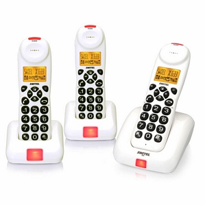 Switel DC 633 Trio Ecomode Telefon weiß schnurlos Verstärker-Telefon LCD-Display