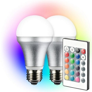 Technaxx LED RGB Lampe 2er-SET Glühbirne Strahler E27/GU10 4W mit Fernbedienung