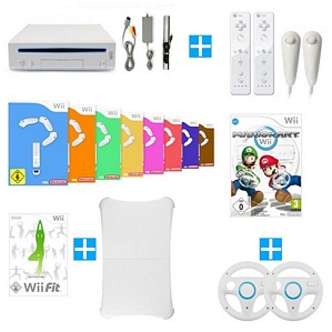 Wii GigaSet – Konsole + 8 Spiele + Mario Kart + Wii Fit + Balance Board + Remote