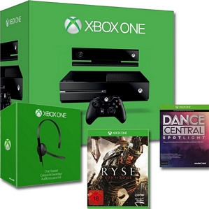 Microsoft Xbox One 500GB +Kinect+Ryse+Dance & Central-Download-Card+Headset