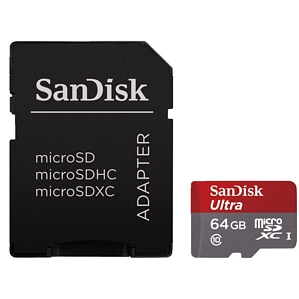 SANDISK Ultra Micro-SDXC Speicherkarte 64GB 80 MB/s Class 10 (SDSQUNC-064G-GN6IA)