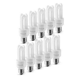 10x OSRAM Energiesparlampe 3U 11W E27 (Warmweiß)