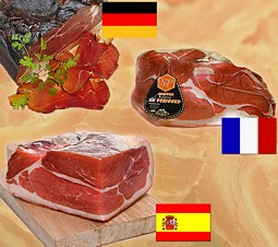 Ebay-WOW: 3 verschiedene Schinken aus Europa – Serrano – Schwarzwälder – Perigord