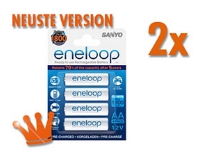 8x Sanyo eneloop Akku NiMH Mignon AA 2000 mAh HR-3UTGB neuste Version
