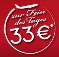 airberlin: Am 28. April 333.333 Tickets für je nur 33 Euro (für Flüge ab Deutschland innerhalb Europas)