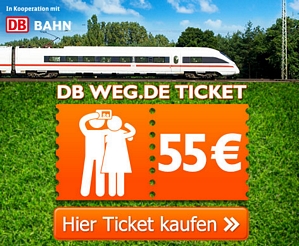 2 Bahntickets für 55 Euro – gültig für alle Strecken (auch ICE)