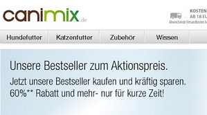 canimix: Ausverkauf mit bis zu 60 Prozent Rabatt – Hunde- und Katzenfutter selbst zusammenstellen
