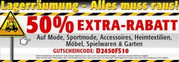 Discount24: 50 Prozent Rabatt auf Mode, Sportmode, Accessoires, Heimzextilien, Möbel, Spielwaren & Garten
