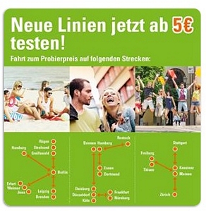 MeinFernbus.de: Neue Linien jetzt ab 5 Euro testen z.B. Berlin->Hamburg