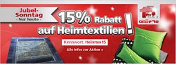 Neckermann: Jubelsonntag mit 15% Rabatt auf Heimtextilien