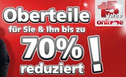 Neckermann: Jubelwochenende mit bis zu 70 Prozent Rabatt auf Oberteile