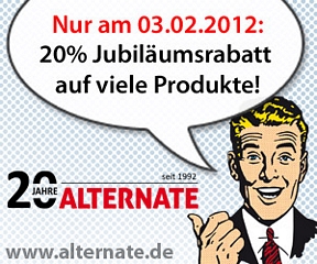 Alternate: 20 Jahre Jubiläum mit 20 Prozent Rabatt auf viele Artikel