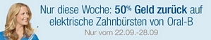 Oral-B Wechselwoche – bis zum 28. September ganze 50 Prozent Cashback auf elektrische Zahnbürsten