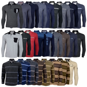 AR-MA Herren Polo Langarmshirt Longsleeve
