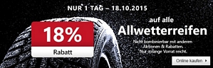 A.T.U.: 18 Prozent Rabatt auf alle Allwetterreifen und Aluett-Alufelgen