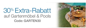 Amazon: 30% Extra-Rabatt auf Gartenmöbel, Pools und Sonnenschirme
