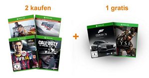 Amazon: 2 Xbox One Games bestellen und 1 weiteres Game gratis erhalten