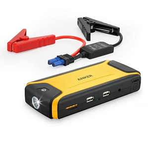Anker Auto Starthilfe Akku Ladegerät mit 400A Spitzenstrom mit eingebauter LED Taschenlampe (Orange)