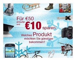 Amazon: Über Facebook 10 Euro Gutschein mit 50 Euro Mindestbestellwert erhalten