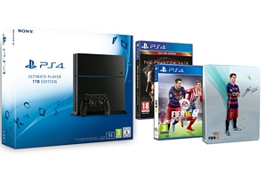 Playstation 4 PS4 Ultimate Player 1TB Edition-Bundle + FIFA16 + Steelbook FIFA 16 + Metal Gear Solid V
