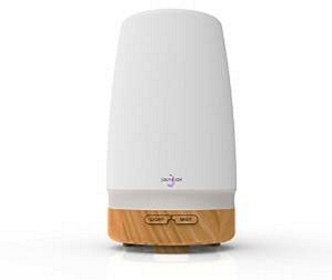Joly Joy Aroma Diffuser 100 ml Luftbefeuchter für ätherische Öle mit Kaltnebel Farbwechsel Warmweiß (Holzboden mit Warmweiß Licht)