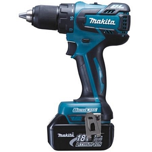 Makita BDF459RFJ Akku-Bohrschrauber 18 V, 2 Akkus und Ladegerät