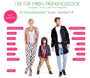Amazon: 15 Euro Rabatt auf die Frühjahrs/Sommerkollektion für Student-, Family oder Prime-Mitglieder