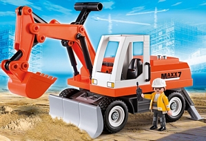 PLAYMOBIL 6860 – Schaufelbagger mit Räumschild, Spielwerkzeug