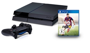 Playstation 4 500GB + FIFA15 + Kamera + 2. Controller