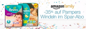 Amazon: 35 Prozent Rabatt auf Pampers Windeln im Spar-Abo (nur heute)
