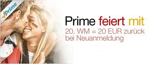 Bei Amazon Prime anmelden und 20 Euro Gutschein erhalten