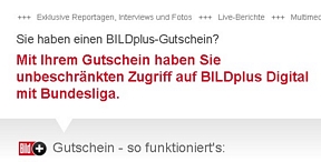 BILDplus für einen Monat kostenlos testen (nur heute)