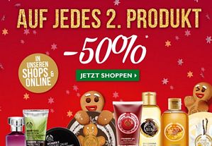The Body Shop: Auf jedes 2. Produkt ganze 50 Prozent Rabatt bis zum 08. Dezember