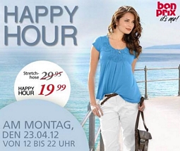 Zum Vormerken: Happy Hour bei bonprix am 23. April von 12:00 – 22:00 Uhr
