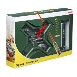 Bosch X-Line 60-tlg. Bohrer & Schrauber Set + PLL5 Laserwasserwaage